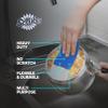SCRUBIT Scouring Pad 100 Pack - Heavy Duty Scrub Pads for Cleaning Dishes - Non-Scratch Reusable Scrubbing - Blue (100) view 2