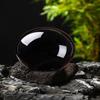 TYSTABPC Black Obsidian Sphere - Curative Glass Ball + Carved Wood Support Stones and Crystals Feng Shui Decoration,A,30mm view 2