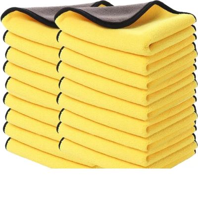 CHYLMAPHEN Cleaning Cloths Double Sides Car Microfiber Cloths Absorbent Washing Drying Cleaning Towels Auto Detailing Towel Rags Clean Tool(30x30cm,1PC)