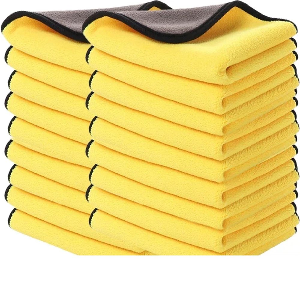 CHYLMAPHEN Cleaning Cloths Double Sides Car Microfiber Cloths Absorbent Washing Drying Cleaning Towels Auto Detailing Towel Rags Clean Tool(30x30cm,1PC)