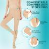 20-30mmHg Compression Pantyhose for Women Graduated Support Compression Tights Closed Toe Medical Compression Stockings High Waist Compression Leggings for Varicose Veins, Edema, DVT Beige view 3