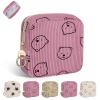 Playexen Period Bag for Teen Girls, Corduroy Sanitary Napkin Storage Bag, Menstrual Pad Pouches Tampon Holder for Purse (Bears-Pink) view 1