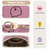 Playexen Period Bag for Teen Girls, Corduroy Sanitary Napkin Storage Bag, Menstrual Pad Pouches Tampon Holder for Purse (Bears-Pink) view 3
