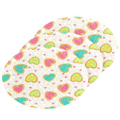 Hezely Zero Scratch Scrub Sponges, 3 Kitchen Sponges for Washing Dishes and Cleaning The Kitchen and Bath, Cleaning Power for Everyday Jobs,Cute Heart(3 Count)