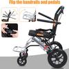 Lefitap Transport Wheelchair Lightweight Foldable - Absorbing Pump & Handbrake - 15.8" Wide Seat & 12" Shock, Elderly Transport Chair, Wheel Chair for Adults with Support 220lbs view 3