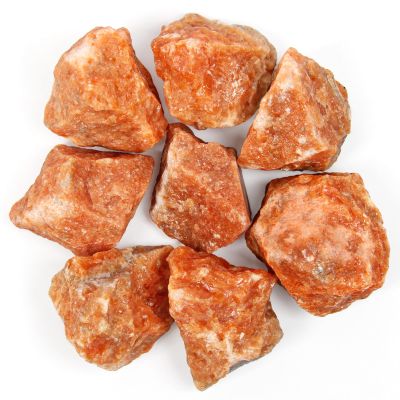 1.1lb Bulk Raw Sunstone Rough Crystal-Natural Sunstone Raw Stones Crystal for Tumbling, Cabbing, Fountain Rocks, Decoration, Polishing, Wire Wrapping, Wicca & Reiki Crystal Healing