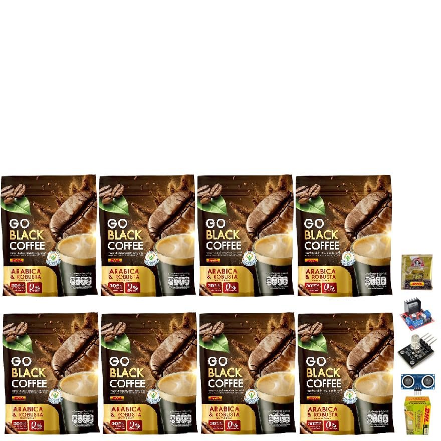 30 Sachets Roasted Delicious Intense GoBlackCoffee Instant Coffee Mix Healthy 9 in 1 Vegan Snack Arabica Robusta Set 8 By Beautygoodshop [Get Free For You Beauty Gifts]
