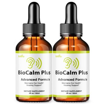 (2 Pack) Bio Calm Plus Drops Liquid Supplement Advanced Premium Formula Natural Comfort Ringing Ear Tinnitus Relief Overall Health Beauty Inner Balance Support Hearing Care Clarity Gotas (4oz)