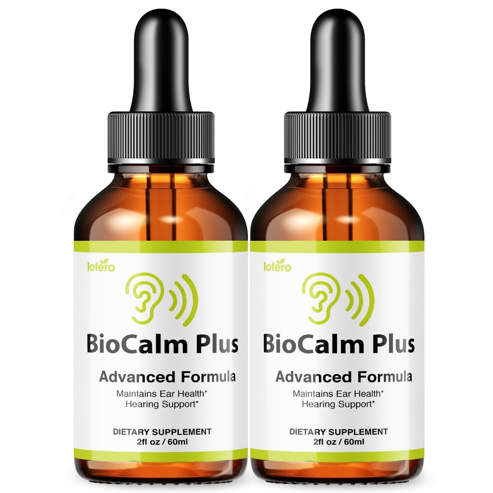 (2 Pack) Bio Calm Plus Drops Liquid Supplement Advanced Premium Formula Natural Comfort Ringing Ear Tinnitus Relief Overall Health Beauty Inner Balance Support Hearing Care Clarity Gotas (4oz)