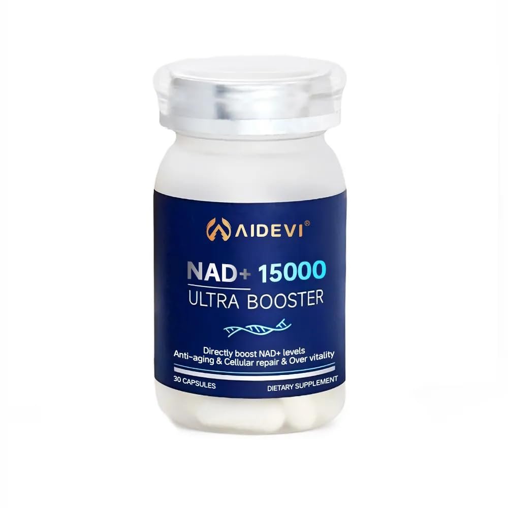 AIDEVI Liposomal NAD Plus Booster 500mg per Capsule with Direct NAD, Niacin & TMG, Trans-Resveratrol for Cellular Energy & Healthy Aging USA Made