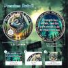 One Day At a Time 32 Year Sobriety Coin - 3D Aurora Forest Wolf AA Coins view 3