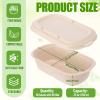 Acellegic 50 Pcs 23 oz Disposable Food Containers with Lids Paper Meal Prep Containers with Lids Take out Food Biodegradable Rectangular Bowls for Salads, Lunch, Pasta view 2