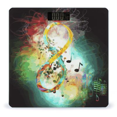 Abstract Music Symbol Weight Scale Digital Electronic Scales Bathroom Scale, Larg LCD Backlight Display, High Precision Measurements,Tempered Glass