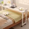 Adjustable Overbed Table, Over The Bed Table with Wheels, Medical with Wheels Adjustable Height, Rolling Desk for Full/Queen/King Bed, Sturdy Wood & Steel Frame(120cm/47.2in) view 1