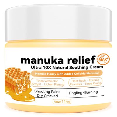 Benolixia Manuka Honey Cream Max Strength Treat Natural Organic Ointment, Soothing Relief for Itching, Eczema, Psoriasis,Dry, Heat Rash, Leg, Stomach, Armpit, Foot, Hand