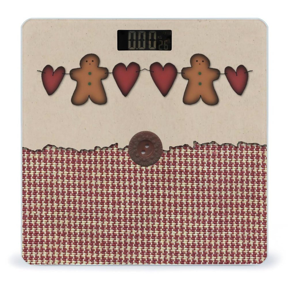 Hearts and Gingerbread Man High Precision Digital Bathroom Weighing Scale, Sturdy and Durable Weighing Scale
