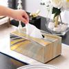 saditesdk Tissue Box Holder Glass Tissue Box Home Living Room Dining Table Gold Drawer Box Decorative Ornaments Coffee Table Storage Box Napkin Dispenser view 4