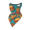 JZQZH Lots Of Cartoon Burger Fries Breathable Windproof Face Mask For Outdoor Sports Lightweight Foldable Neck Gaiter view 1