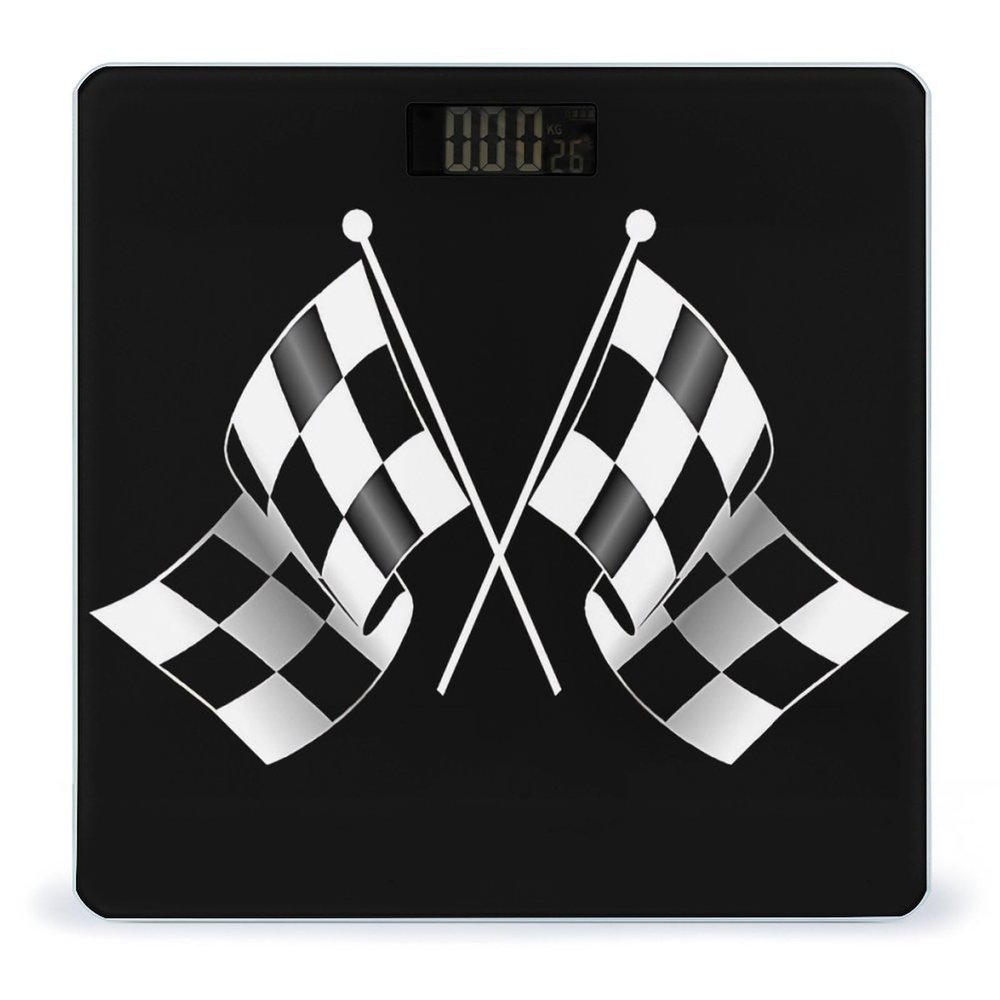 Cool Black and White Checkered Flag High Precision Digital Bathroom Weighing Scale, Sturdy and Durable Weighing Scale
