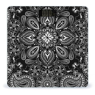 Black White Paisley High Precision Digital Bathroom Weighing Scale, Sturdy and Durable Weighing Scale