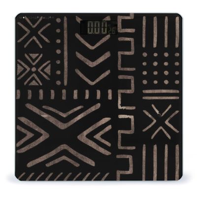 Contemporary African Mud Cloth Print High Precision Digital Bathroom Weighing Scale, Sturdy and Durable Weighing Scale