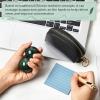 AceOrbit Baoding Balls Set of 2, Chinese Stress Relief Hand Exercise Balls with Leather Pouch, 1.57 Inch Dark Green Marble, Finger Exercise and Wrist Strength Training view 4