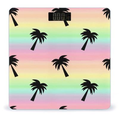 Colorful Rainbow Palm Tree High Precision Digital Bathroom Weighing Scale, Sturdy and Durable Weighing Scale