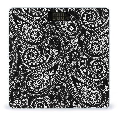 Black Paisley High Precision Digital Bathroom Weighing Scale, Sturdy and Durable Weighing Scale