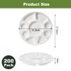 100% Compostable 9 Compartment Heavy Duty Paper Plates, 200 Pack 12.52" Round Compartment Plate, Compostable Sugarcane Plate for School Lunch Trays, Buffet, Events, Wedding, Party view 2