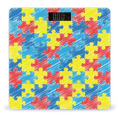Jigsaw Pattern High Precision Digital Bathroom Weighing Scale, Sturdy and Durable Weighing Scale