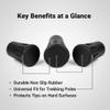 10Pcs 11mm Hole Diameter Trekking Pole Rubber Tips Protectors - Non-Slip Replacement Sleeves for Hiking Skiing Walking Sticks, Wear-Resistant Pole Tip Covers view 4