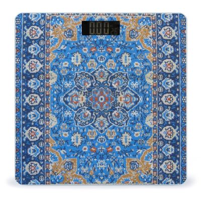 Antique Oriental Turkish Persian Carpet Blue High Precision Digital Bathroom Weighing Scale, Sturdy and Durable Weighing Scale