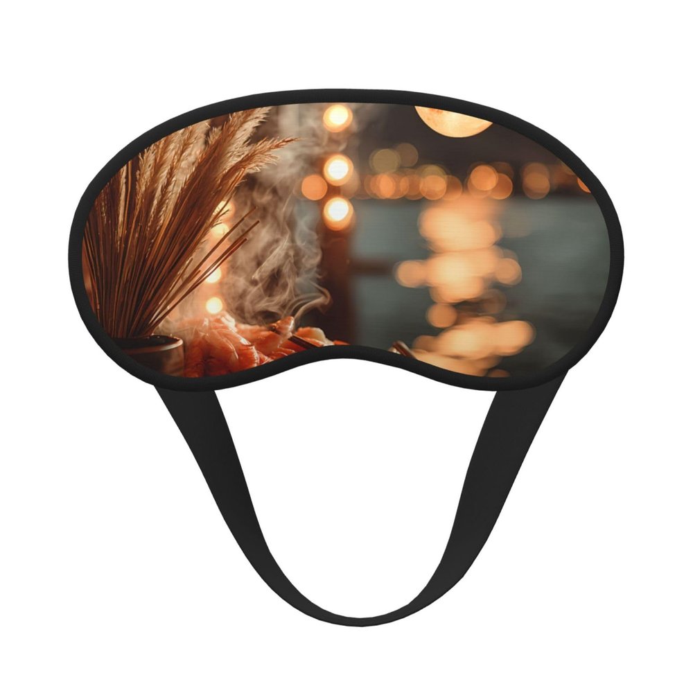 Blackout Sleep Mask, Exquisite Quiet Brew Print Design, Soft Breathable Eye Cover for Travel Yoga Shift Change
