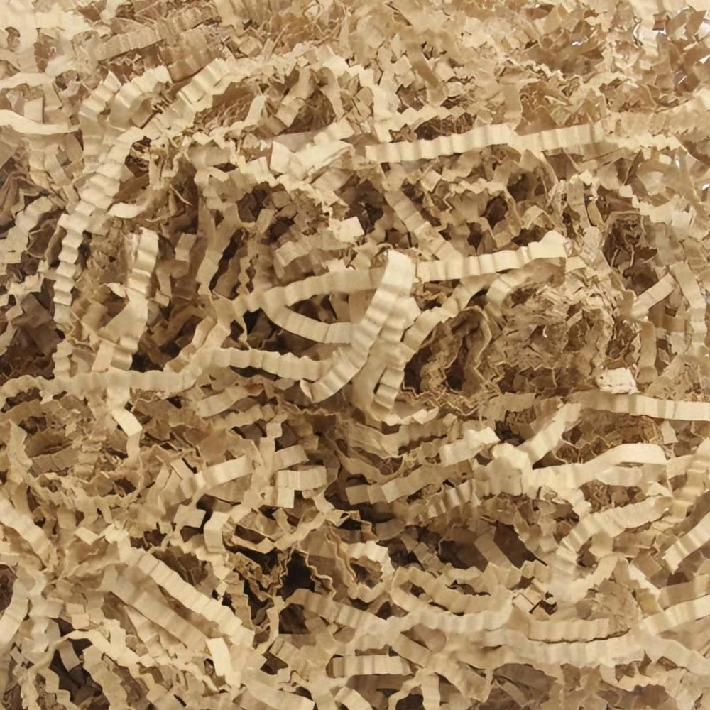 Crinkle Cut Paper Shred Filler, Crinkle Paper Filler and Shredded Paper for Gift Baskets, Raffia Basket Filler for Packaging, Shipping, Gifts and Crafts (Brown, 2LB)