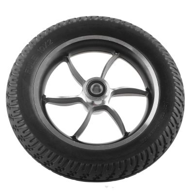 10in Solid Wheel Tyre, Electric Wheelchair Front Caster Replacement, Rubber Inflatable Wheel with 12mm 6001 Bearing, Sturdy and Explosion - Proof for Smooth Mobility on All Terrain