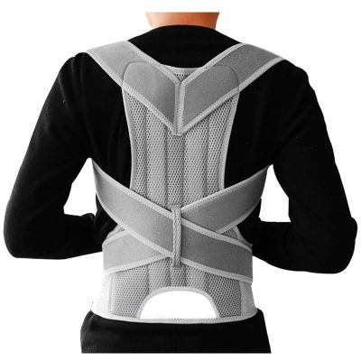 Adjustable Posture Corrector Plus Size XS-4XL Back Brace Upper and Lower Back Support Pain Relief Women Men Back Straightener Prevent Scoliosis Improve Hunchback(Gray,Medium)