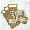 100 Pack Custom Wedding Chocolate Miniature Bar Wrappers For Do-It-Yourself Wedding & Bridal Event Favors - Heart Glitter (Wrappers Only, Miniatures Not Included) view 1