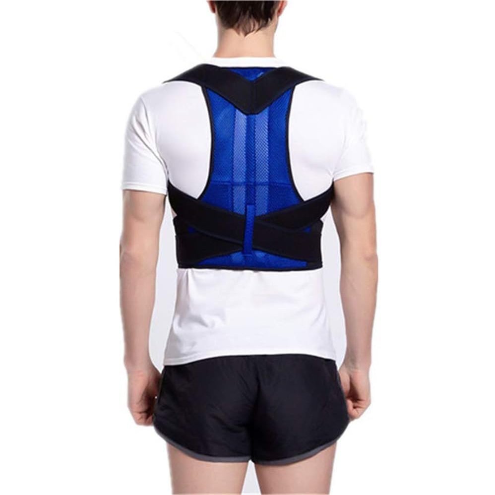 Plus Size XS-5XL Shoulder and Back Posture Corrector Adult Teenagers Body Shape Correction Scoliosis Back Brace Men Women Back Straightener Hunchback Correction Belt(Blue,Medium)