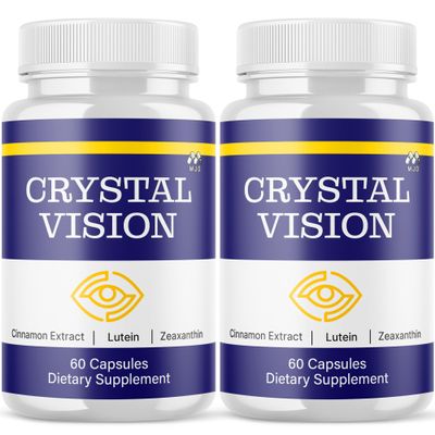 (2 Pack) Crystal Vision Capsules, Official CrystalVision Eye Health Support Pills with All Natural Ingredients, Advanced Eye Health Support with Premium Vitamins for Women and Men (120 Capsules)