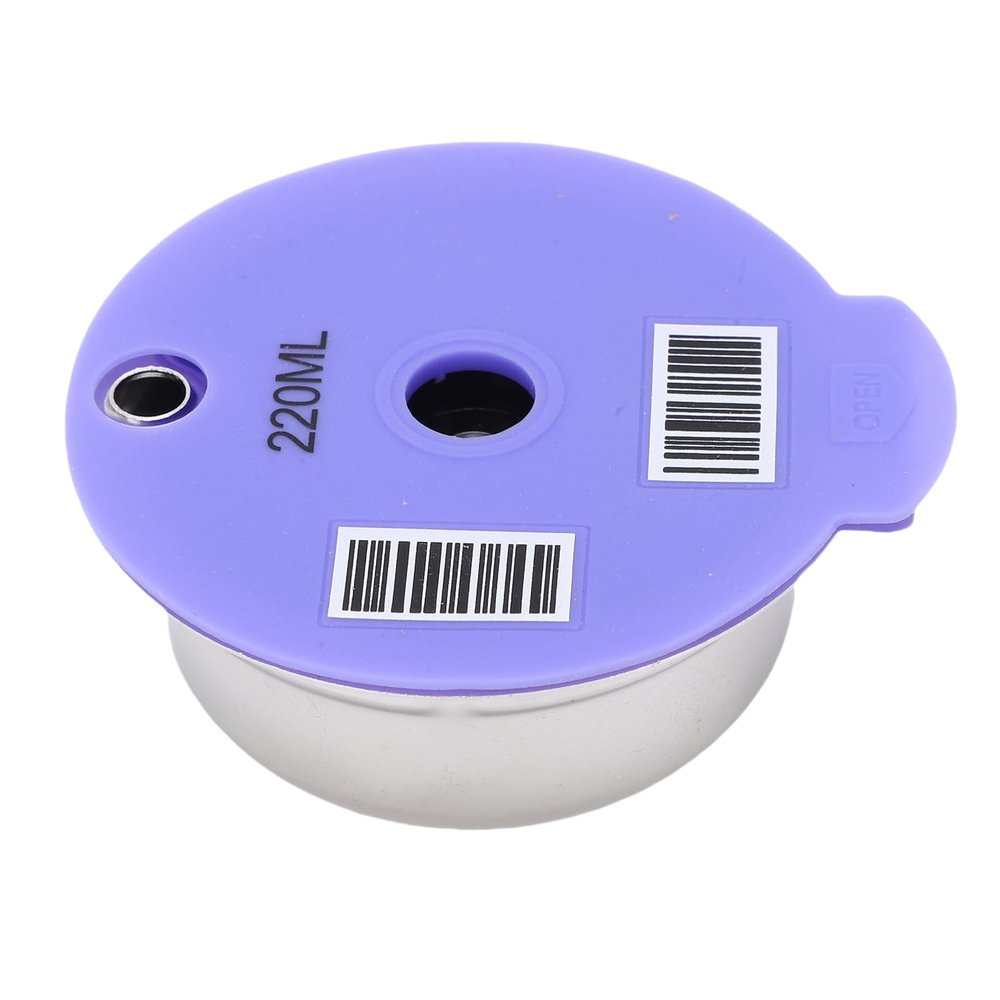 YUEHISY Refillable Coffee Capsule Cup, Reusable Coffee Pod with Brush & Spoon, Customizable Coffee Experience (220ml)