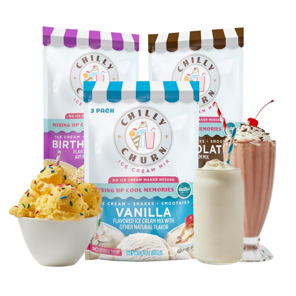 Chilly Churn Variety Pack Ice Cream Mix, Shakes & Smoothies, 3 Pack