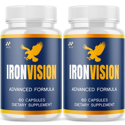 (2 Pack) Iron Vision Capsules, Official IronVision Supplement Pills with All Natural Ingredients, Advanced Eye Health Support Formula with Max Strength Vitamins for Women and Men (120 Capsules)