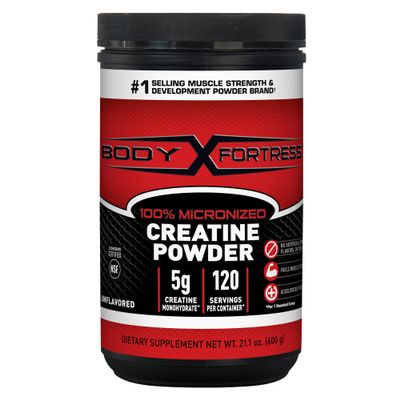 Body Fortress 100% Creatine Monohydrate Powder - Unflavored Micronized Creatine Supplement for Muscle Growth, Strength & Recovery, Pre Workout & Post Workout for Women and Men - 5g Per Scoop