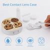 Chocolate Chip Cookies with Different Expressions Contact Lens Cases, Cute Contact Lenses Lens Box Set Outdoor Mini Contact Lens Soak Storage Kit with Mirror Daily Vision Care And Outdoor Use view 3