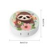 FekiLoot Sloth And Flowers Contact Lens Cases, Cute Contact Lenses Lens Box Set Outdoor Mini Contact Lens Soak Storage Kit with Mirror Daily Vision Care And Outdoor Use view 2