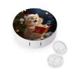FekiLoot Cute Cat Sing Christmas Carols Contact Lens Cases, Cute Contact Lenses Lens Box Set Outdoor Mini Contact Lens Soak Storage Kit with Mirror Daily Vision Care And Outdoor Use view 1