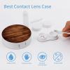 FekiLoot Brown Wooden Contact Lens Cases, Cute Contact Lenses Lens Box Set Outdoor Mini Contact Lens Soak Storage Kit with Mirror Daily Vision Care And Outdoor Use view 3