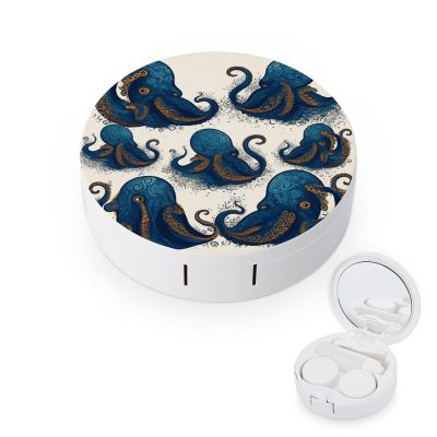 FekiLoot Tentacles Octopus Contact Lens Cases, Cute Contact Lenses Lens Box Set Outdoor Mini Contact Lens Soak Storage Kit with Mirror Daily Vision Care And Outdoor Use