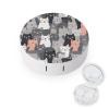 FekiLoot Cute Funny Grey Cats Pattern Contact Lens Cases, Cute Contact Lenses Lens Box Set Outdoor Mini Contact Lens Soak Storage Kit with Mirror Daily Vision Care And Outdoor Use view 1