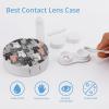 FekiLoot Cute Funny Grey Cats Pattern Contact Lens Cases, Cute Contact Lenses Lens Box Set Outdoor Mini Contact Lens Soak Storage Kit with Mirror Daily Vision Care And Outdoor Use view 3